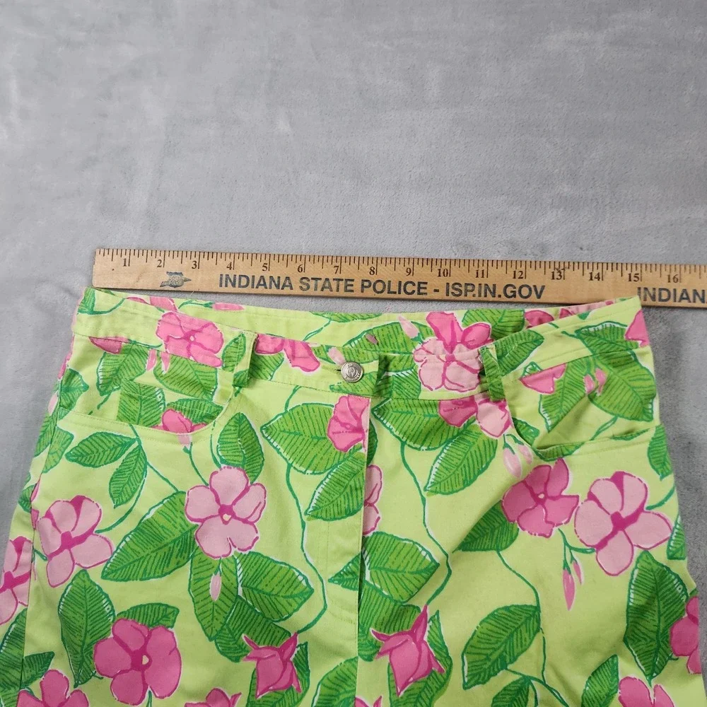 Lilly Pulitzer Pants Womens 8 Tropical Hibiscus White Label VTG Preppy‎ - Picture 4 of 6
